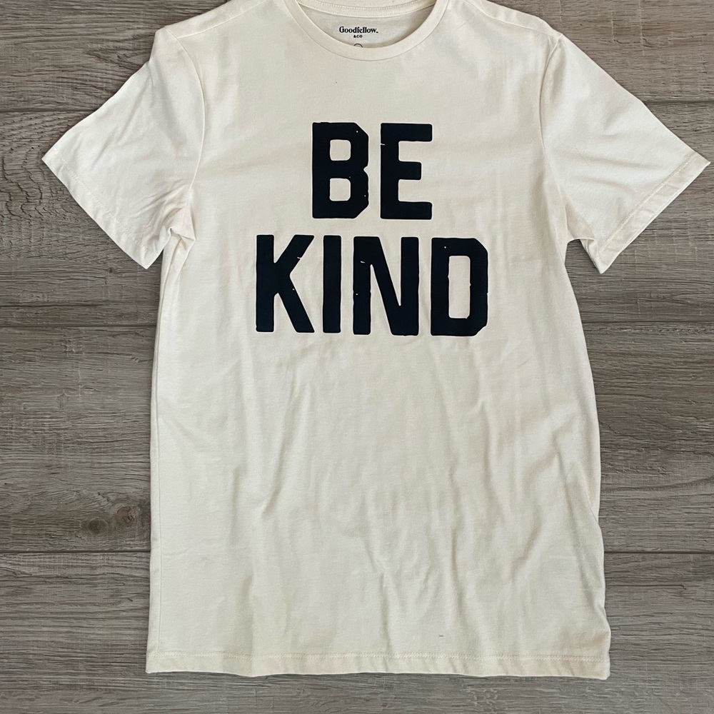 Goodfellow & Co Cream and Black 'Be Kind' Tee